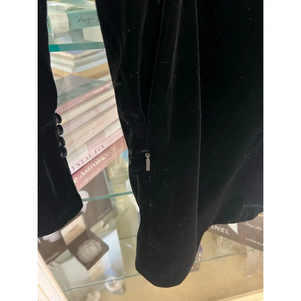 NWT Saint Laurent Black Velvet Mini Dress S - Picture 12 of 15